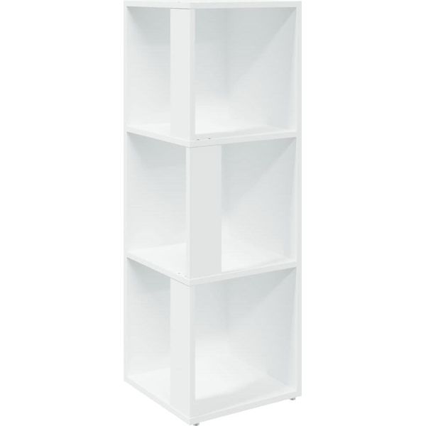 Vidaxl Scaffale Ad Angolo Bianco 33X33X100 Cm Materiale A Base Di Legno-image
