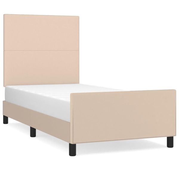 Vidaxl Struttura Letto Con Testiera Cappuccino-Marrone 100X200 Cm In Pelle Finta-image