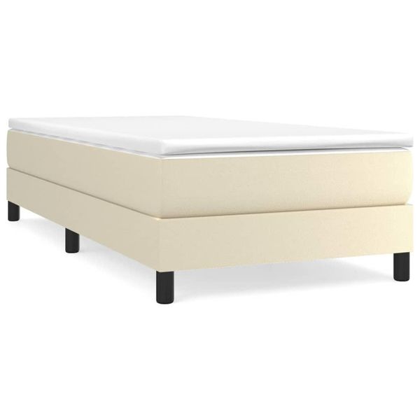 Vidaxl Struttura Letto A Molle Insacchettate Crema 90X200 Cm In Pelle Finta-image