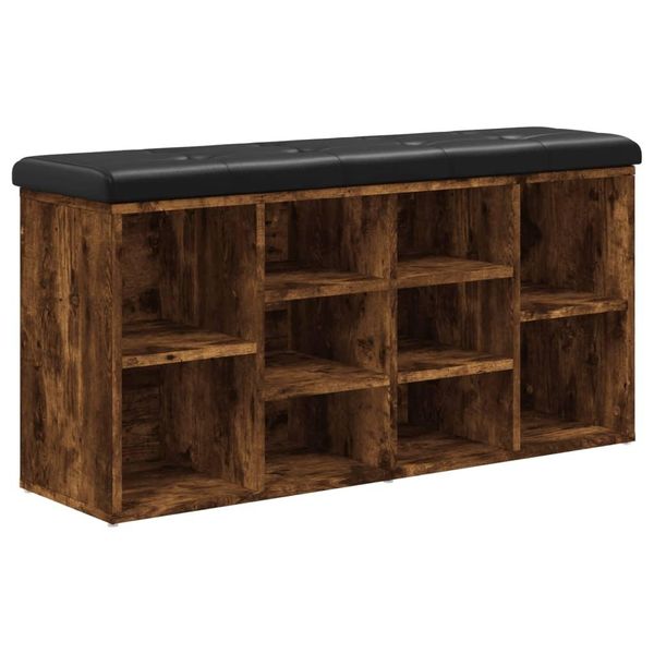 Panca Per Scarpe In Rovere Fumé 102X32X50 Cm Materiale A Base Di Legno-image