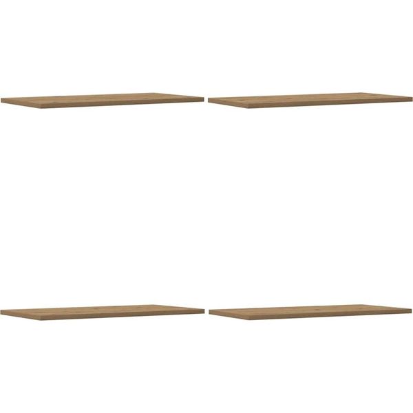 Vidaxl Mensole Da Parete 4 Pz. Rovere Artigianale 60X30X1,5 Cm Materiale A Base Di Legno-image