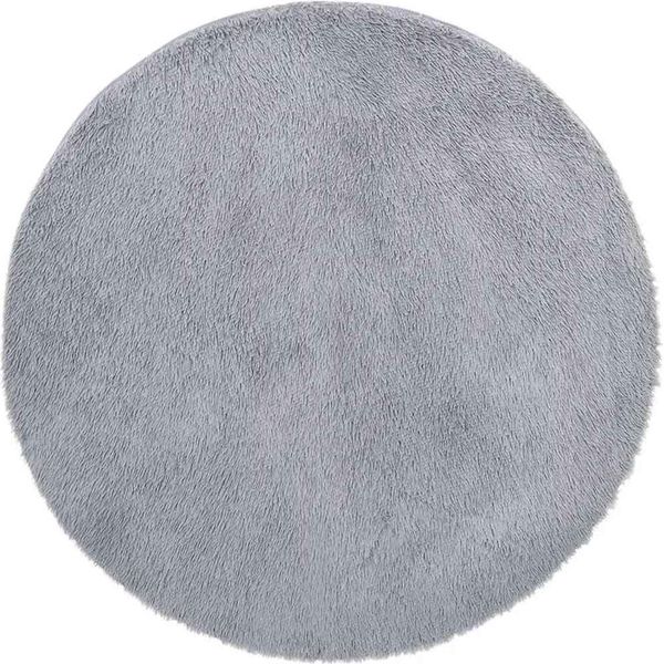 Vidaxl Tappeto Shaggy A Pelo Alto Navarra Grigio Chiaro 120X120 Cm Poliestere-image