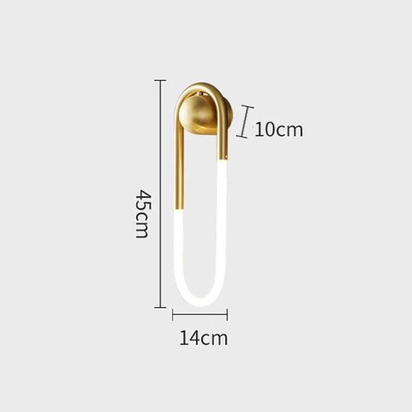 Applique Minimalista, Design A U, Efficienza Energetica, Rame 45, Luce Calda-image