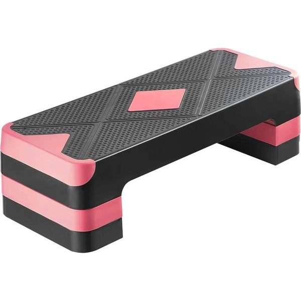 Stepboard Stepper Aerobico - Panca A Gradini Regolabile In Rosso - Capacità Di Carico Fino A 250 Kg-image