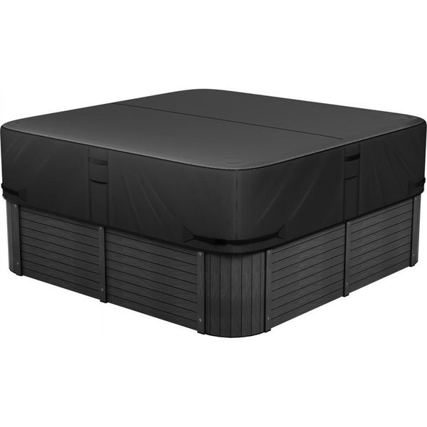 Coperchio Per Vasche Idromassaggio Impermeabile Nero 2030X2030X508Mm - Coperchio Antipolvere Per Vasche Idromassaggio - Coperchio Resistente Alle Intemperie Per Vasche Idromassaggio Da Esterno-image