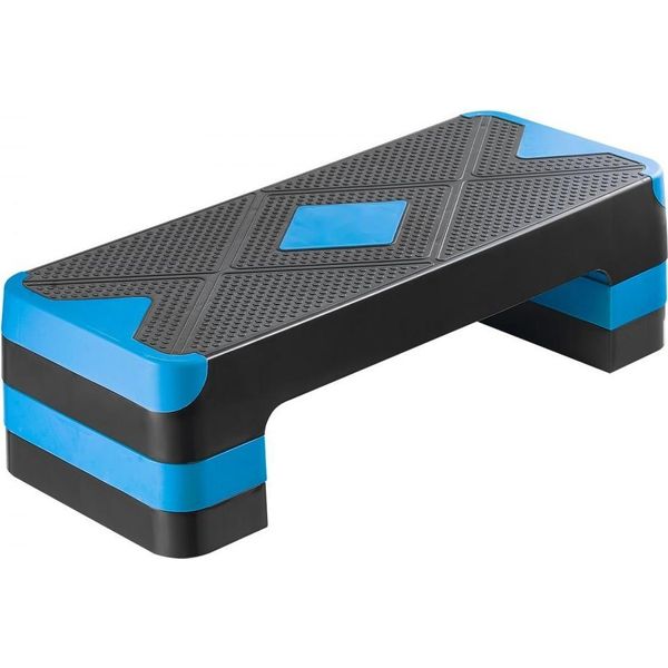 Aerobic Step Board Stepper - Panca A Gradini Regolabile In Blu - Portata 250 Kg - Attrezzatura Fitness Per La Casa-image