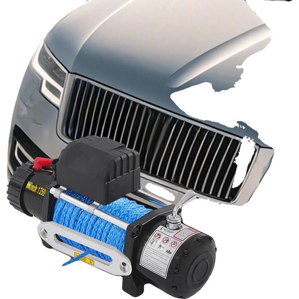 Argano, Funzionamento Elettrico, Forza Di Trazione 13500 Lbs, Blu-image