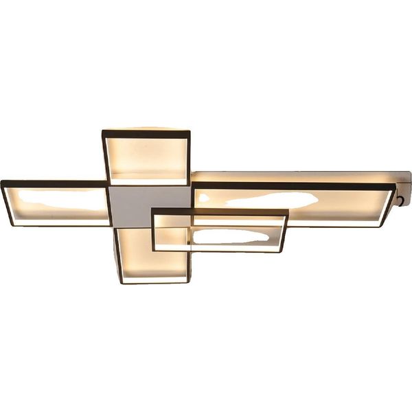 Lampadario A Soffitto, Luminosità Regolabile, Design Moderno, Nero L110Xl88Cm, Dimmerabile Rc-image