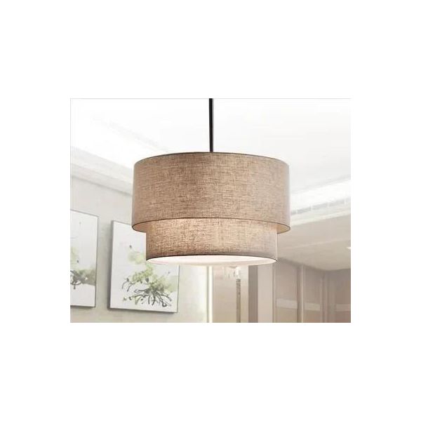 Lampada A Sospensione, Design Moderno, Installazione A Cavo, Beige, Diametro 40 Cm, Luce Fredda-image