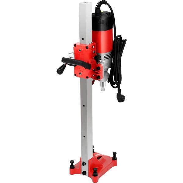 Carotatrice Per Calcestruzzo - Supporto Per Trapano - 2300 W - Ø Fino A 165 Mm - Motore Senza Spazzole - Corsa 60 Cm - Tubo Dell'acqua 3,5 M - Spina Ue - Rosso-image
