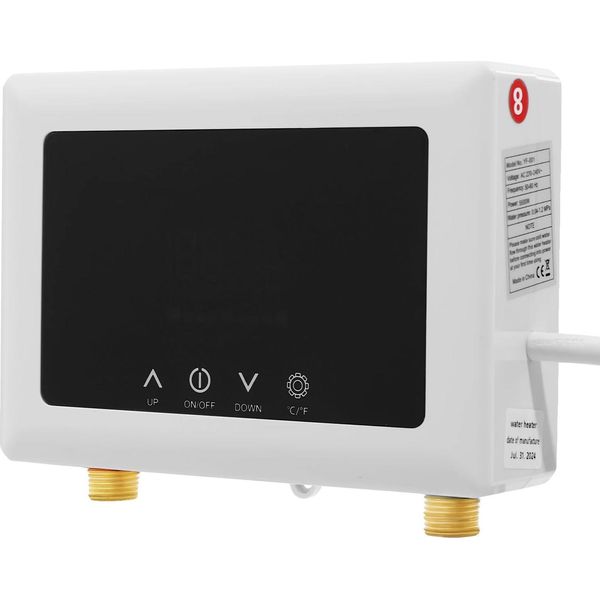 Scaldabagno Istantaneo, Temperatura Regolabile, Design A Risparmio Energetico, Bianco, 220V-image