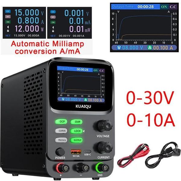 Alimentatore, Corrente Di Uscita Regolabile, Monitoraggio In Tempo Reale, 30V10A 5 Cifre, 220V Eu Plug-image
