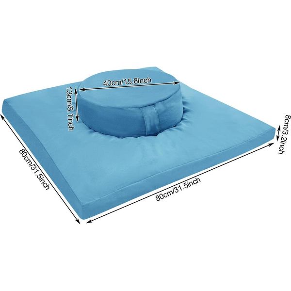 Cuscino Da Meditazione, Design Ergonomico, Uso Versatile, Blu, Vedi Sotto Per Le Descrizioni Delle Dimensioni-image