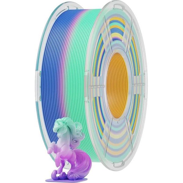 Filamento Per Stampa 3D, Materiale Pla Ecologico, Ampia Compatibilità, Arcobaleno-image