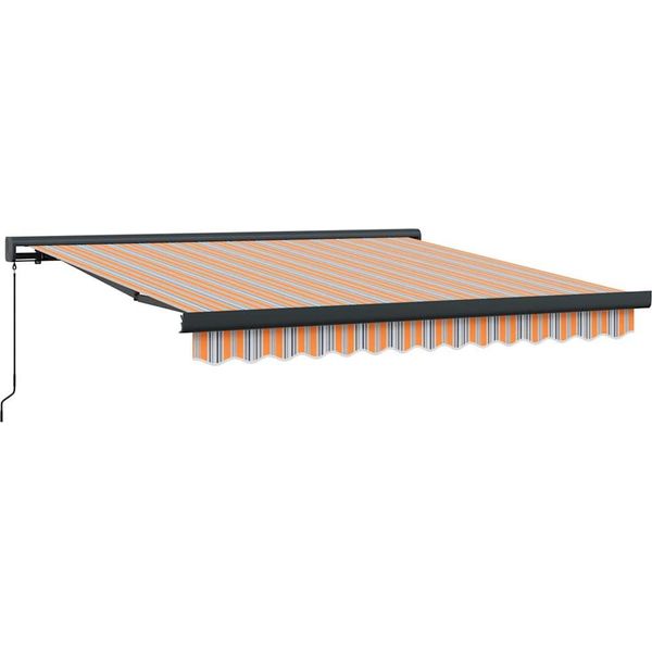 Vidaxl Tenda Da Sole Retrattile Multicolore 350 X 250 Cm Tessuto E Metallo-image