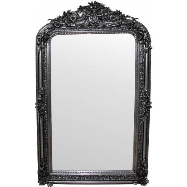 Casa Padrino Specchio Da Parete Barocco Argento Anticato Altezza 159 Cm, Larghezza 89 Cm - Nobile & Magnifico-image