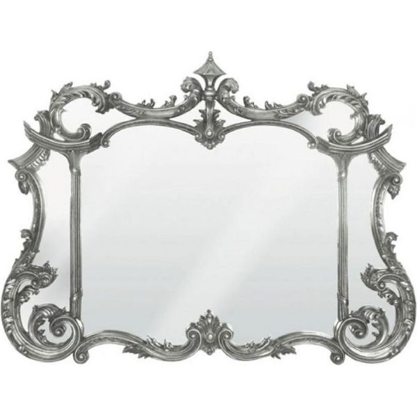 Casa Padrino Specchio Barocco Argento Antico 129 X H. 99 Cm - Magnifico Specchio Da Parete In Stile Barocco - Specchio Per Armadio In Stile Antico - Interni Barocchi - Mobili Barocchi Fatti A Mano-image