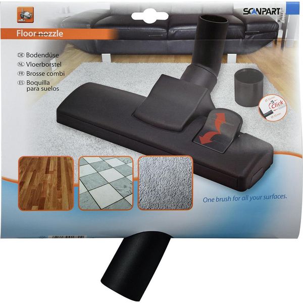 Bocchetta Universale Per Pavimenti Scanpart, Reversibile, Per Tappeti E Pavimenti Duri, Ø 35 Mm, N. 1190000111-image