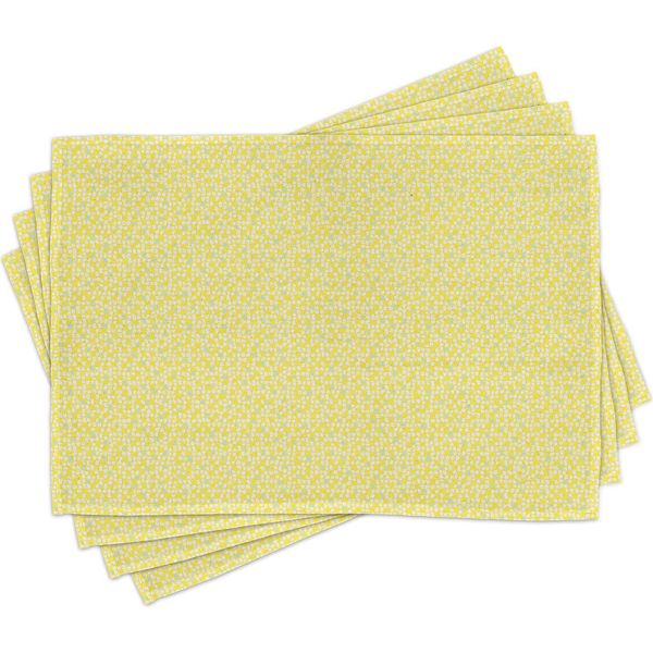 Abakuhaus Tovagliette Gialle E Bianche, Effetto Acquerello Artistico Con Pennellate Infantili Disegnate A Mano, 30 X 45 Cm, Giallo Bianco Verde Menta-image