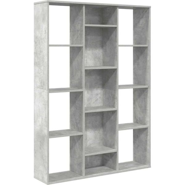 Divisorio/Libreria Grigio Cemento 100X24X140 Cm Materiale A Base Di Legno-image