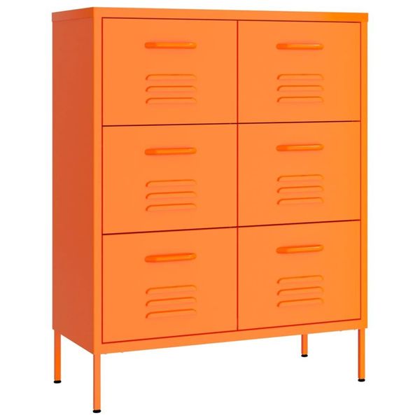 Syfax™ Cassettiera Arancione 80X35X101,5 Cm In Acciaio-image