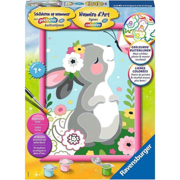 Ravensburger Pittura Per Numeri Serie Classica D Lepre Con Farfalla - Set Di Pittura-image