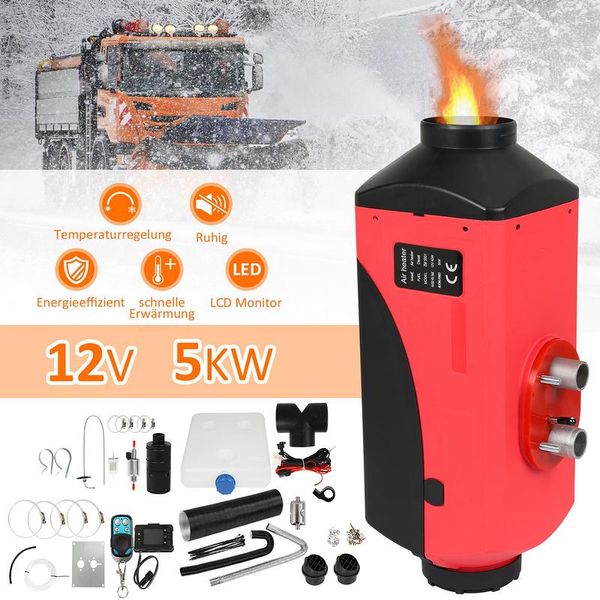 Jopassy Riscaldatore Di Parcheggio, 12V 5KW Diesel Parcheggio Riscaldatore D'aria Con Monitor Lcd E Telecomando, Riscaldatore Diesel Per Camper Auto Auto Camion Auto-image