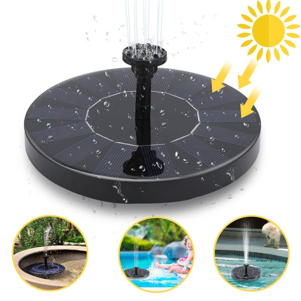 Jopassy Solarpump 1,5W Pompa Per Fontana Solare Pompa Per Laghetto Solare Con 6 Stili Di Fontana 190L/H Pompa Per Acqua Sola Fontana Solare-image