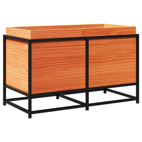 Vidaxl Fioriera Marrone Cera 80X40X50 Cm In Legno Di Pino Massiccio-image