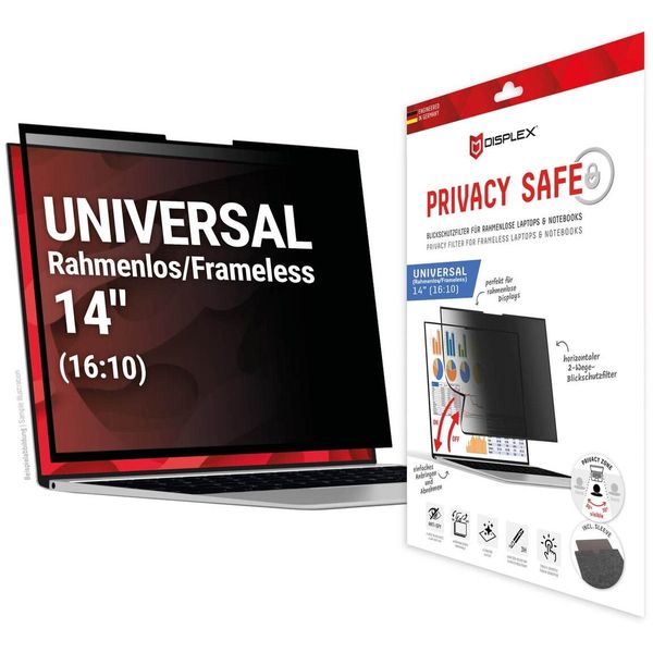 Displex Privacy Safe Filtro Privacy Rimovibile A 2 Vie Per Laptop/ Notebook (Senza Cornice) 14'' (16:10)-image