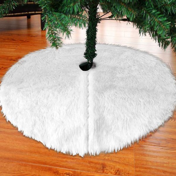 Jayseuw 90Cm Albero Di Natale Tappeto Albero Di Natale Coperta Finta Pelliccia Bianca Gonna Rotonda Tappeto Feltro Per Neve Albero Di Natale Decorazione Albero Di Natale Albero Di Natale Coperta-image