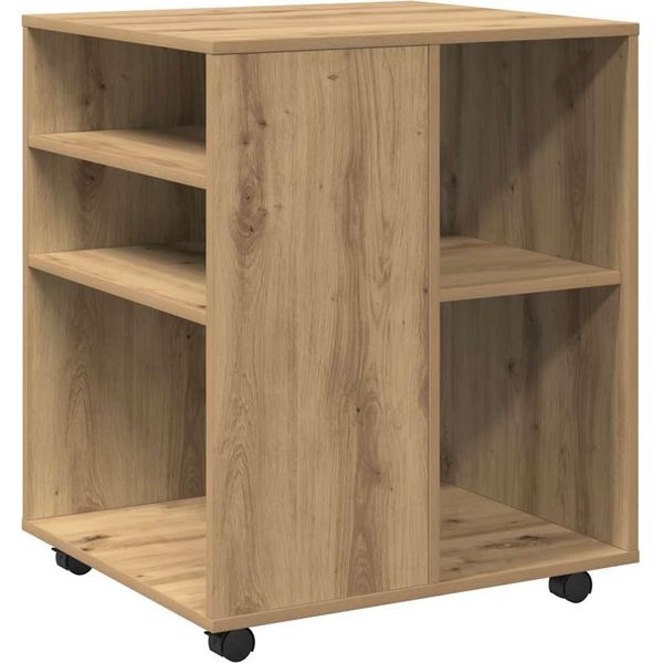 Vidaxl Armadio A Rotelle Rovere Artisan 60X53X72 Cm Materiale A Base Di Legno-image