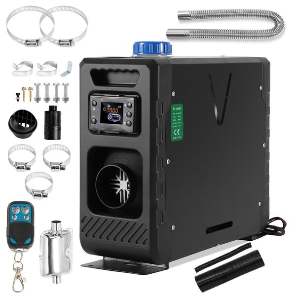 Bettizia Riscaldatore D'aria Riscaldatore Di Parcheggio Diesel App Riscaldatore D'aria Diesel Riscaldatore Di Parcheggio 12V 8KW Riscaldatore D'aria Con Display Lcd Riscaldatore Bluetooth, Nero-image