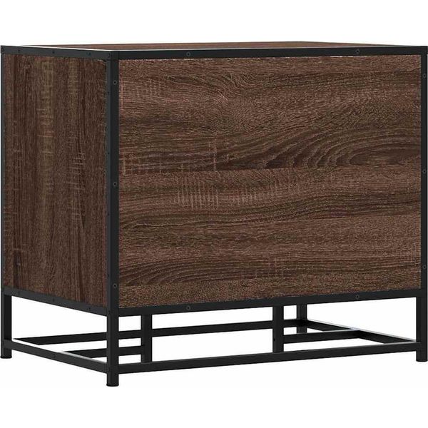 Vidaxl Panca Per Scarpe In Rovere Marrone 60X40X53,5 Cm Materiale In Legno Metallo-image