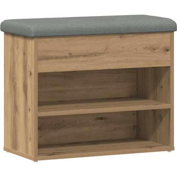Vidaxl Panca Per Scarpe Artisan Oak 62X32X50 Cm Materiale A Base Di Legno-image