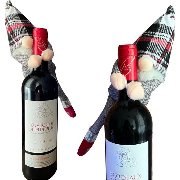 Decorazione In Cassa Di Bottiglia Gnomo Di Natale Idea Regalo Gnomo Di Babbo Natale-image