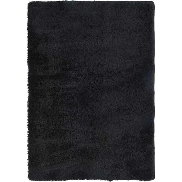 Vidaxl Tappeto Shaggy A Pelo Alto Navarra Nero 160X230 Cm Poliestere-image