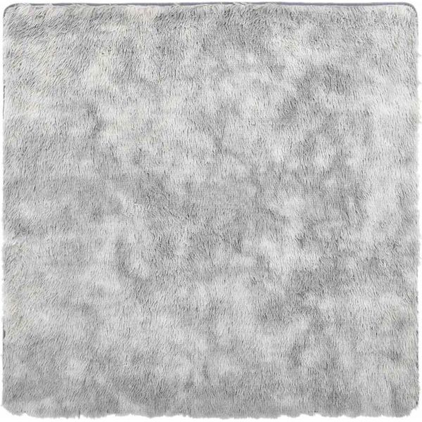 Vidaxl Tappeto Shaggy A Pelo Alto Navarra Grigio Argento 120X120 Cm Poliestere-image