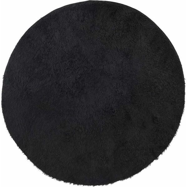 Vidaxl Tappeto Shaggy A Pelo Alto Navarra Nero 240X240 Cm Poliestere-image