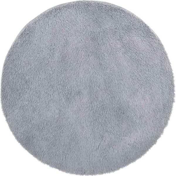 Vidaxl Tappeto Shaggy A Pelo Alto Navarra Grigio Chiaro 100X100 Cm Poliestere-image