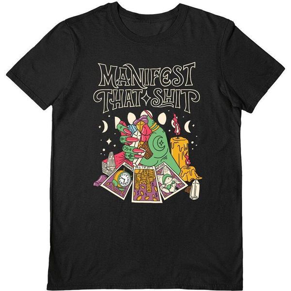 Letter Shoppe - Maglietta "Manifest That Shit"" Per Uomo/Donna Unisex PM10787 (S) (Nero)"-image