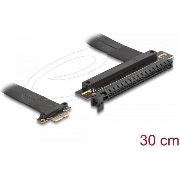 Delock Riser Karte Pci Express 3.0 X1 Stecker Zu X16 Slot Mit Kabel 30 Cm (81505)-image