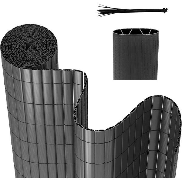 Jopassy Pvc Privacy Screen Schermo Privacy Per Recinzione Giardino Resistente Alle Intemperie Grigio 80X700Cm-image
