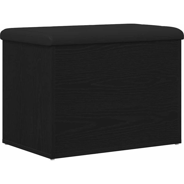 Vidaxl Panca Portaoggetti Con Anta In Rovere Nero 62 X 42 X 45 Cm-image