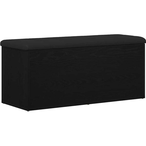 Vidaxl Panca Portaoggetti Con Porta Look Rovere Nero 102 X 42 X 45 Cm-image