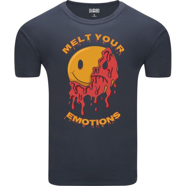 Diarbo Maglietta Da Uomo Con Stampa Divertente Melting Emotions Grigio Scuro Taglia Xxl-image