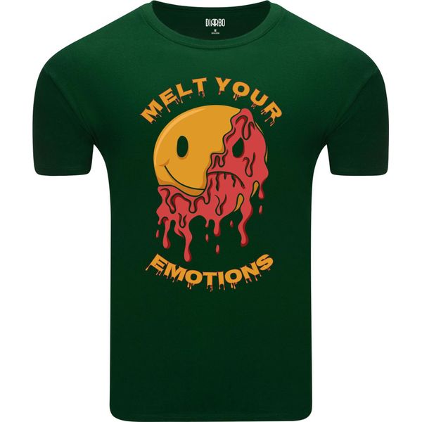 Diarbo Maglietta Da Uomo Con Stampa Divertente Melting Emotions Verde Scuro Taglia Xl-image