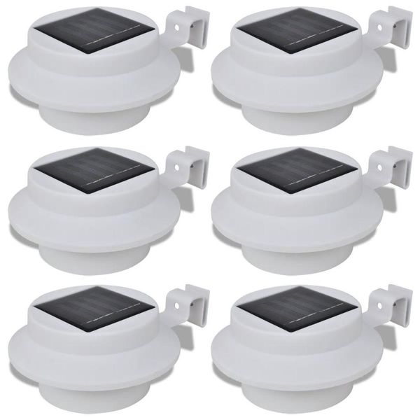 Vidaxl 6X Lampada Da Esterno Luce Solare Set Luce Recinzione Luce Grondaia Bianco-image