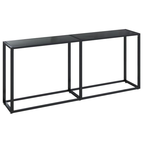 Syfax™ Tavolo Consolle Nero 180X35X75,5 Cm In Vetro Temperato-image