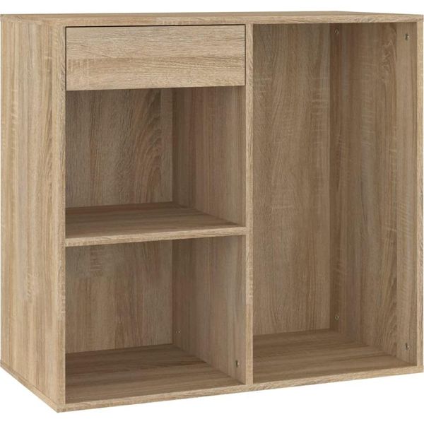 Mobiletto In Rovere Sonoma 80X40X75 Cm Materiale A Base Di Legno-image